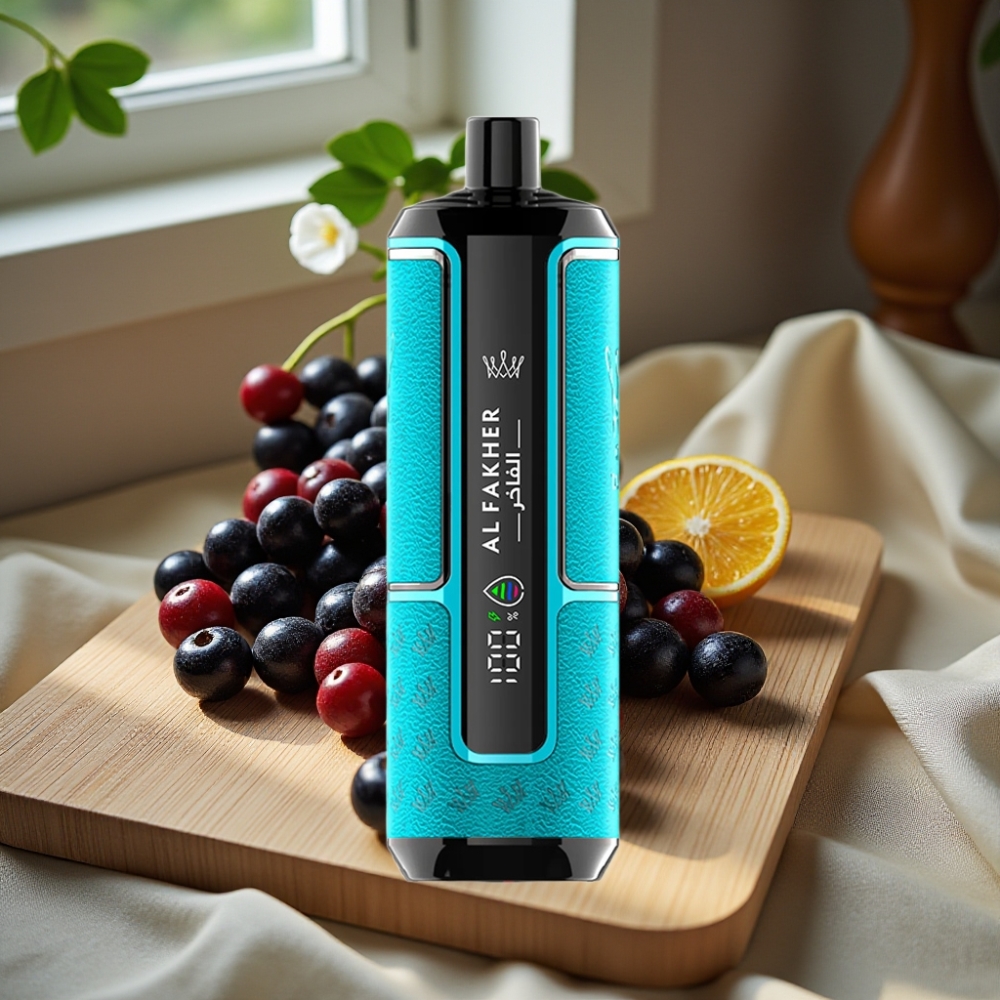 Al Fakher Crown Bar 15K Hypermax Wegwerp Vape Kit 22ml Zwarte Bes IJs Type-C 6mg/ml