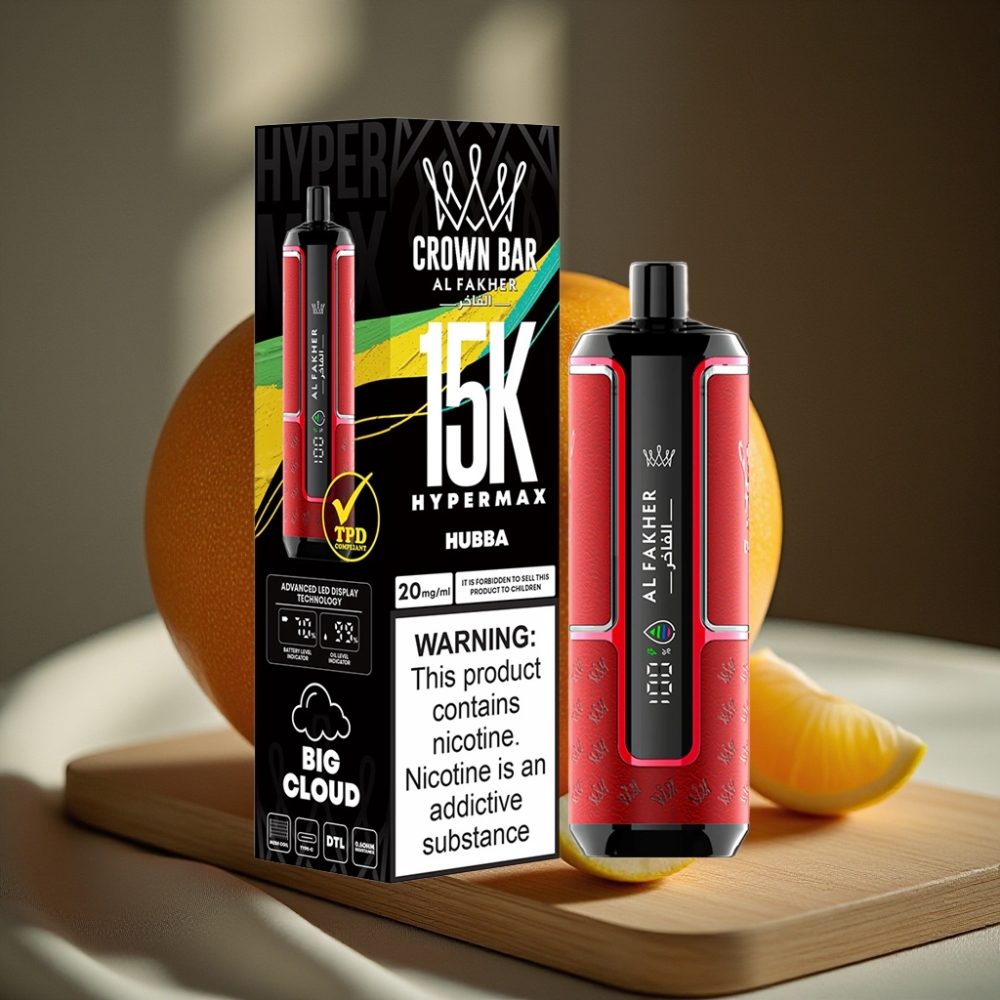 Al Fakher Crown Bar 15K Hypermax Wegwerp Vape Kit Hubba 22ml 600mAh Type-C DTL 6mg/ml