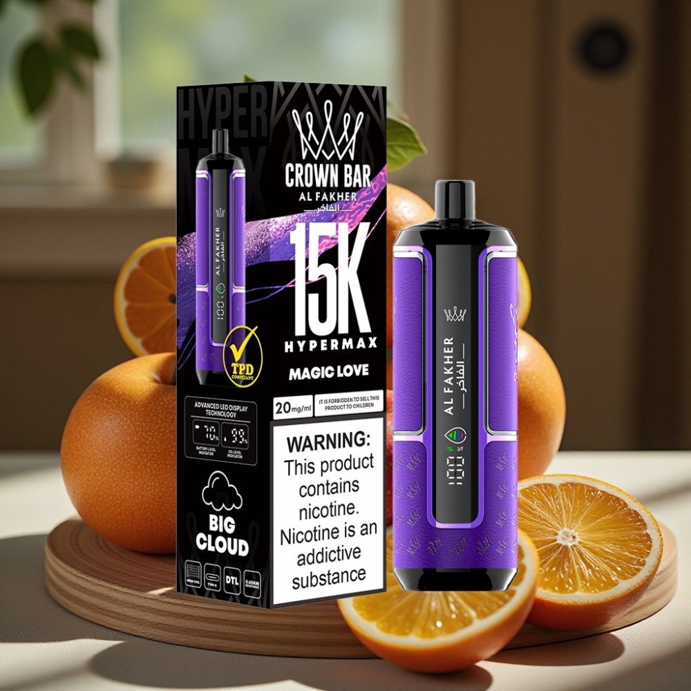 Al Fakher Crown Bar 15K Hypermax Wegwerp Vape Kit Magische Liefde 22ml 6mg/ml Type-C