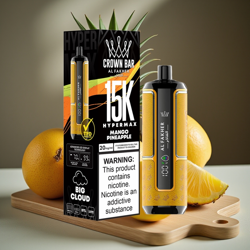 Al Fakher Crown Bar 15K Hypermax Wegwerp Vape Kit Mango Ananas 22ml 600mAh Type-C DTL 6mg/ml