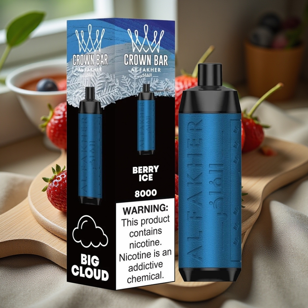 Al Fakher Crown Bar 8000 Crystal 600mAh 18ml 5mg 0.6ohm Bessem IJs Disposable Vape