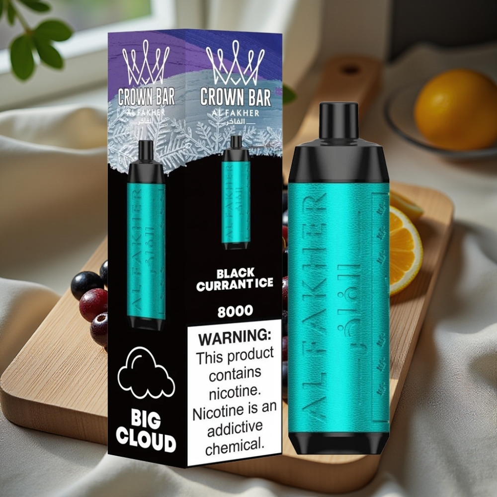 Al Fakher Crown Bar 8000 Crystal 600mAh 18ml Zwarte Bes IJs Disposable Vape