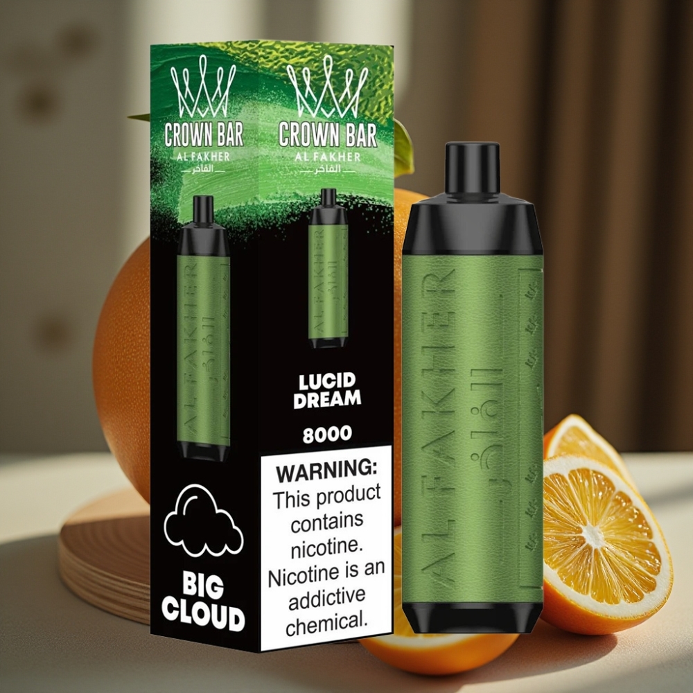 Al Fakher Crown Bar 8000 Crystal Disposable Vape 600mAh Type-C 18ml Helder Dromen