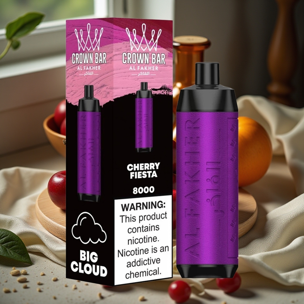 Al Fakher Crown Bar 8000 Crystal Disposable Vape 600mAh USB-C Kersenfeest