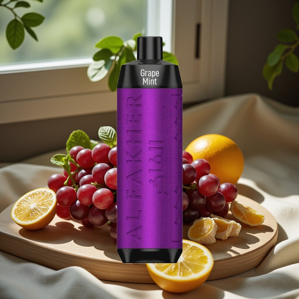 Al Fakher Crown Bar 8000 Crystal Disposable Vape Druiven Munt 600mAh USB-C 18ml