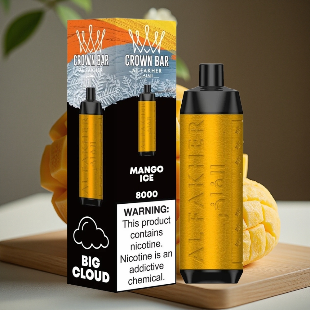 Al Fakher Crown Bar 8000 Crystal Disposable Vape Mango IJs 600mAh Type-C 18ml 5mg