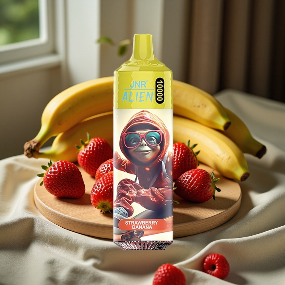 JNR Alien 10000 Puffs Disposable Vape Aardbei Banaan 850mAh 20ml Type-C RGB LED