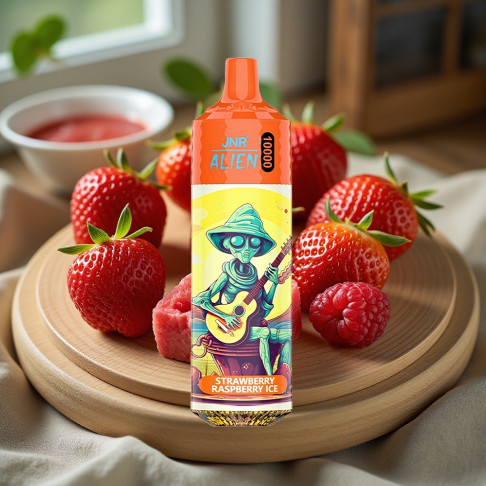 JNR Alien 10000 Puffs Disposable Vape Aardbei Framboos IJs 850mAh 20ml Type-C RGB