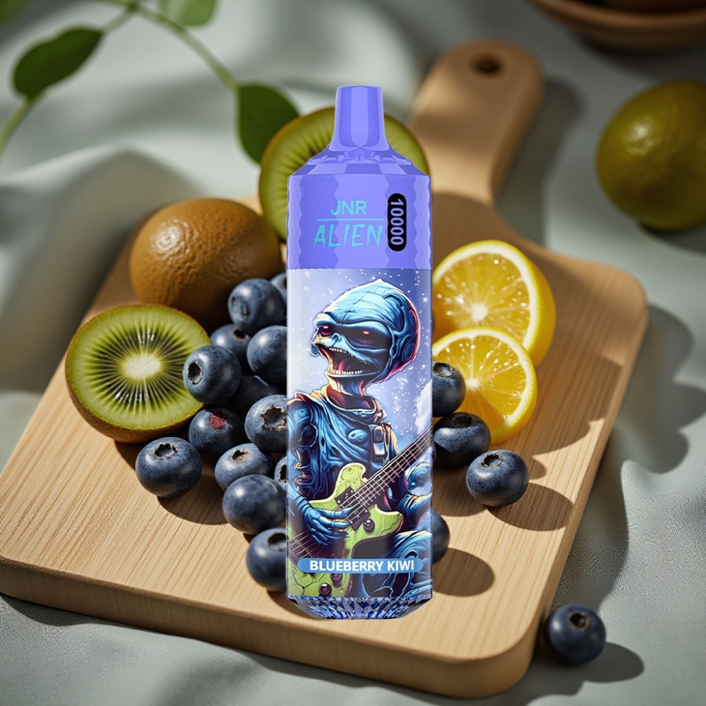JNR Alien 10000 Puffs Disposable Vape Blauwe Bes Kiwi 850mAh Type-C RGB LED