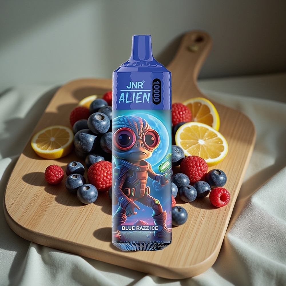 JNR Alien 10000 Puffs Disposable Vape Blauwe framboos ijs 850mAh 20ml Type-C RGB