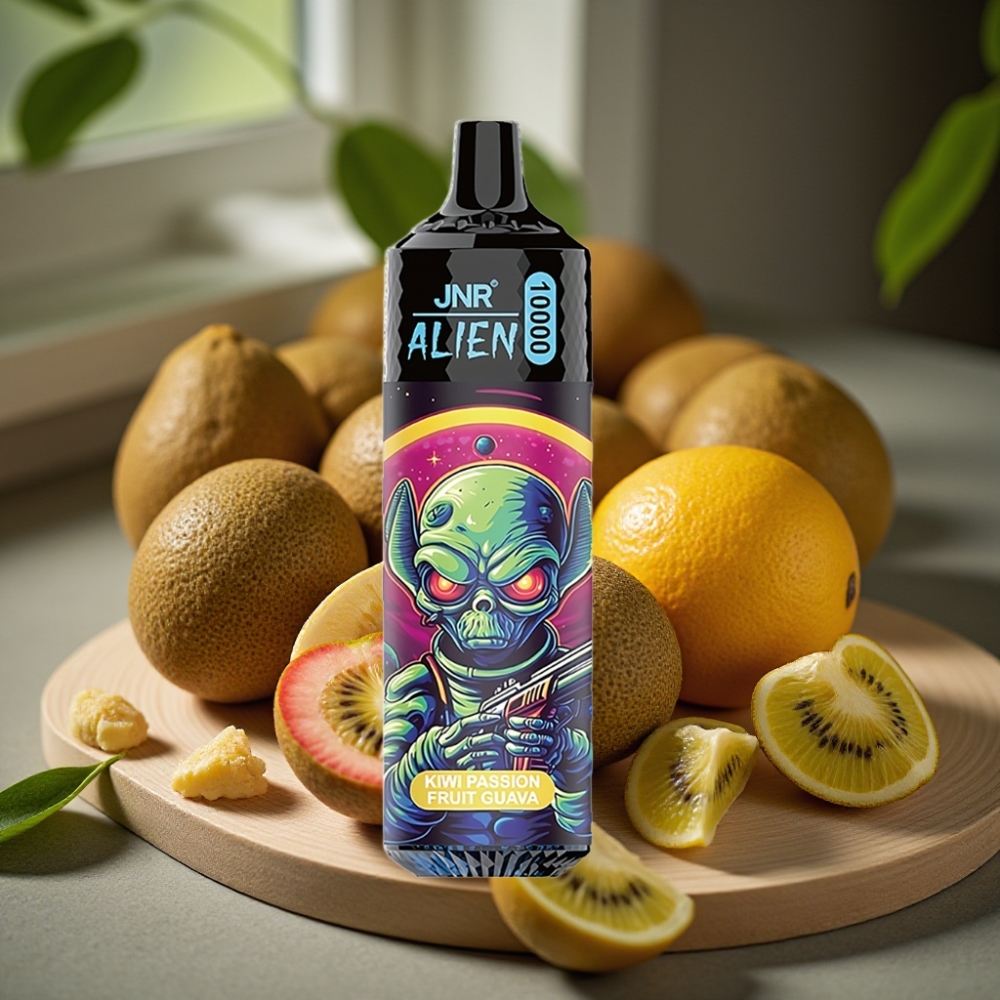 JNR Alien 10000 Puffs Disposable Vape Kiwi Passievrucht Guava 850mAh Type-C RGB LED