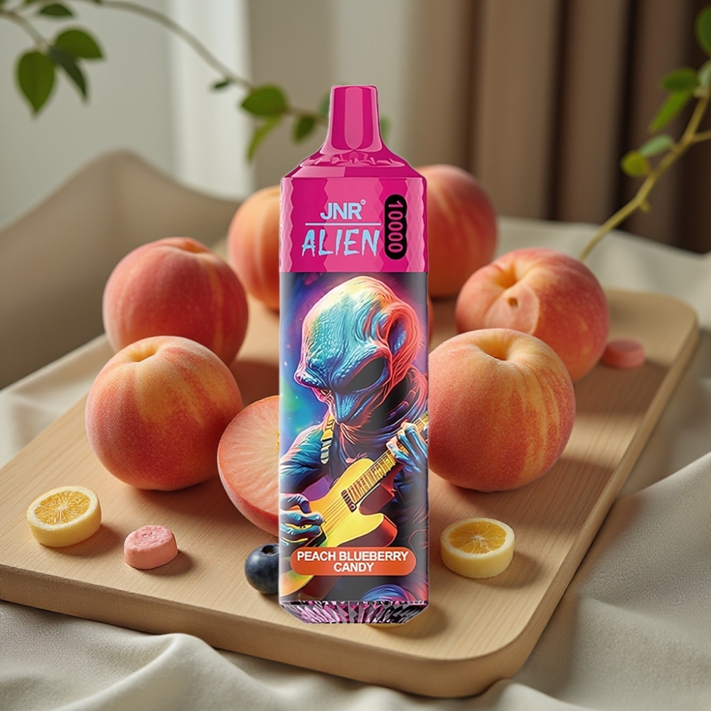 JNR Alien 10000 Puffs Disposable Vape Perzik Bosbes Snoep 850mAh 20ml Type-C RGB