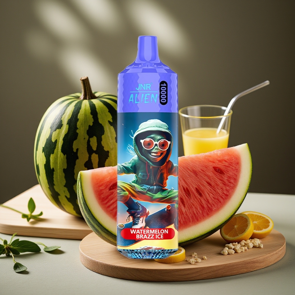JNR Alien 10000 Puffs Disposable Vape Watermeloen Brazz IJs 850mAh 20ml Type-C RGB
