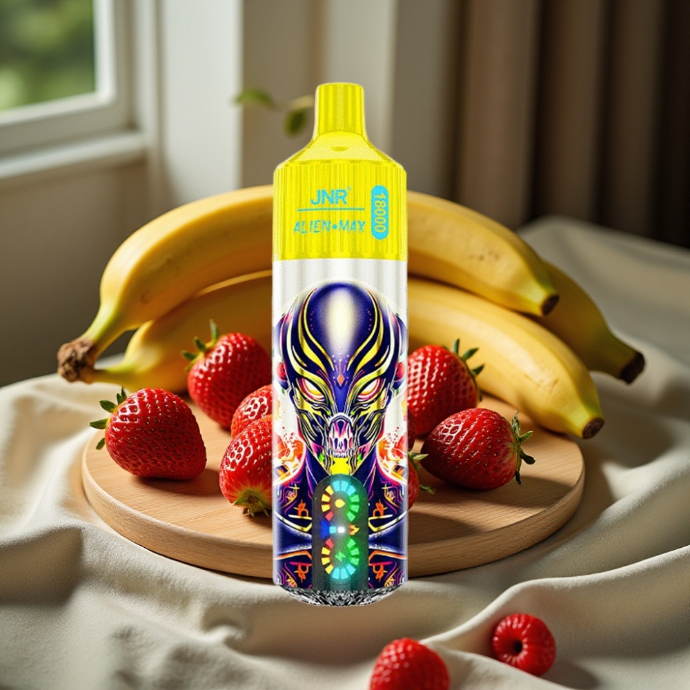 JNR Alien Max 18000 Puffs Disposable Vape Aardbei Banaan Smart LED Dual Mesh 28ml Type-C