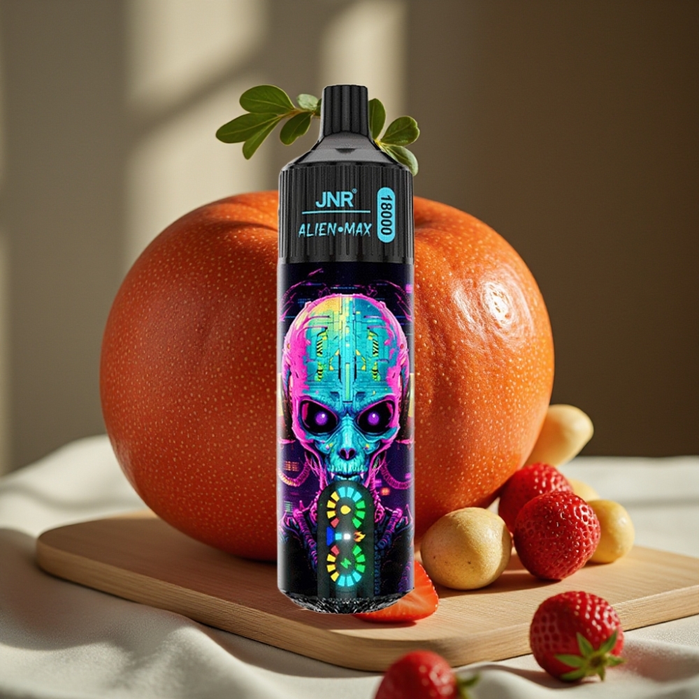 JNR Alien Max 18000 Puffs Disposable Vape Hubba Bubba Aardbei Smart LED Display Dual Mesh Coil 28ml Type-C