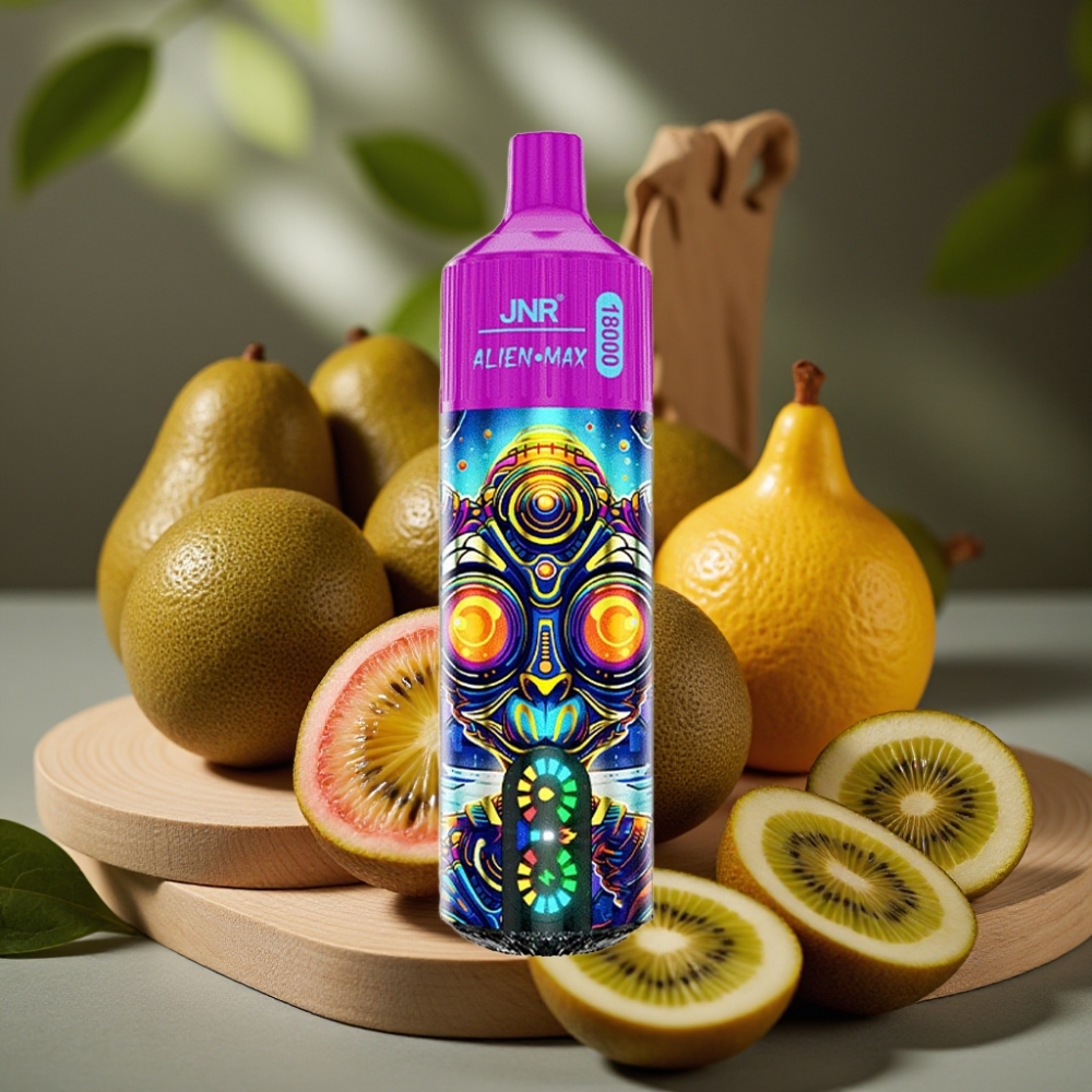 JNR Alien Max 18000 Puffs Disposable Vape Kiwi Passievrucht Guave Smart LED Display Dual Mesh Coil 850mAh 28ml Type-C
