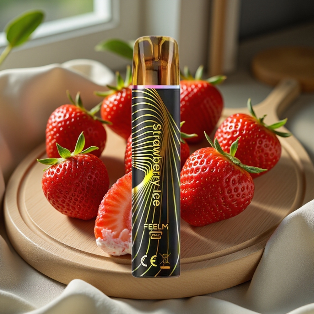 JNR Black&Golden 800 Puffs Disposable Vape Aardbei IJs 550mAh 2ml TPD 2%