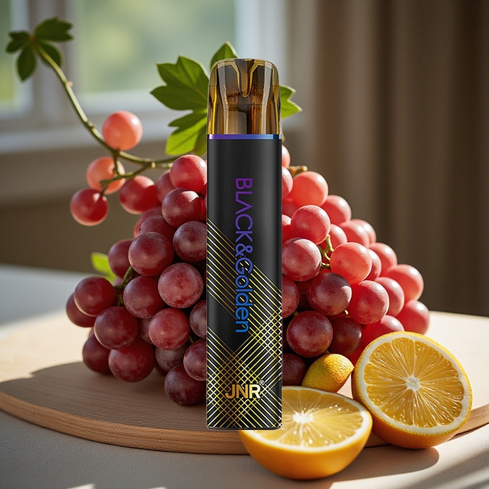 JNR Black&Golden 800 Puffs Disposable Vape Druivenijs 550mAh 2ml TPD 2%