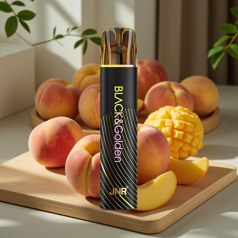 JNR Black&Golden 800 Puffs Disposable Vape Perzik Mango 550mAh 2ml TPD 2%