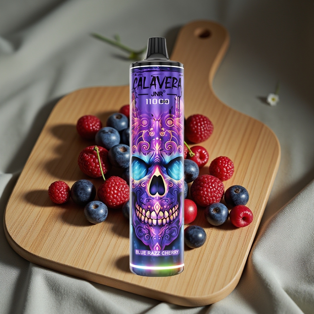 JNR Calavera 11000 Puffs Disposable Vape Blauwe Framboos Kers Type-C 850mAh 21ml 1.0ohm Mesh