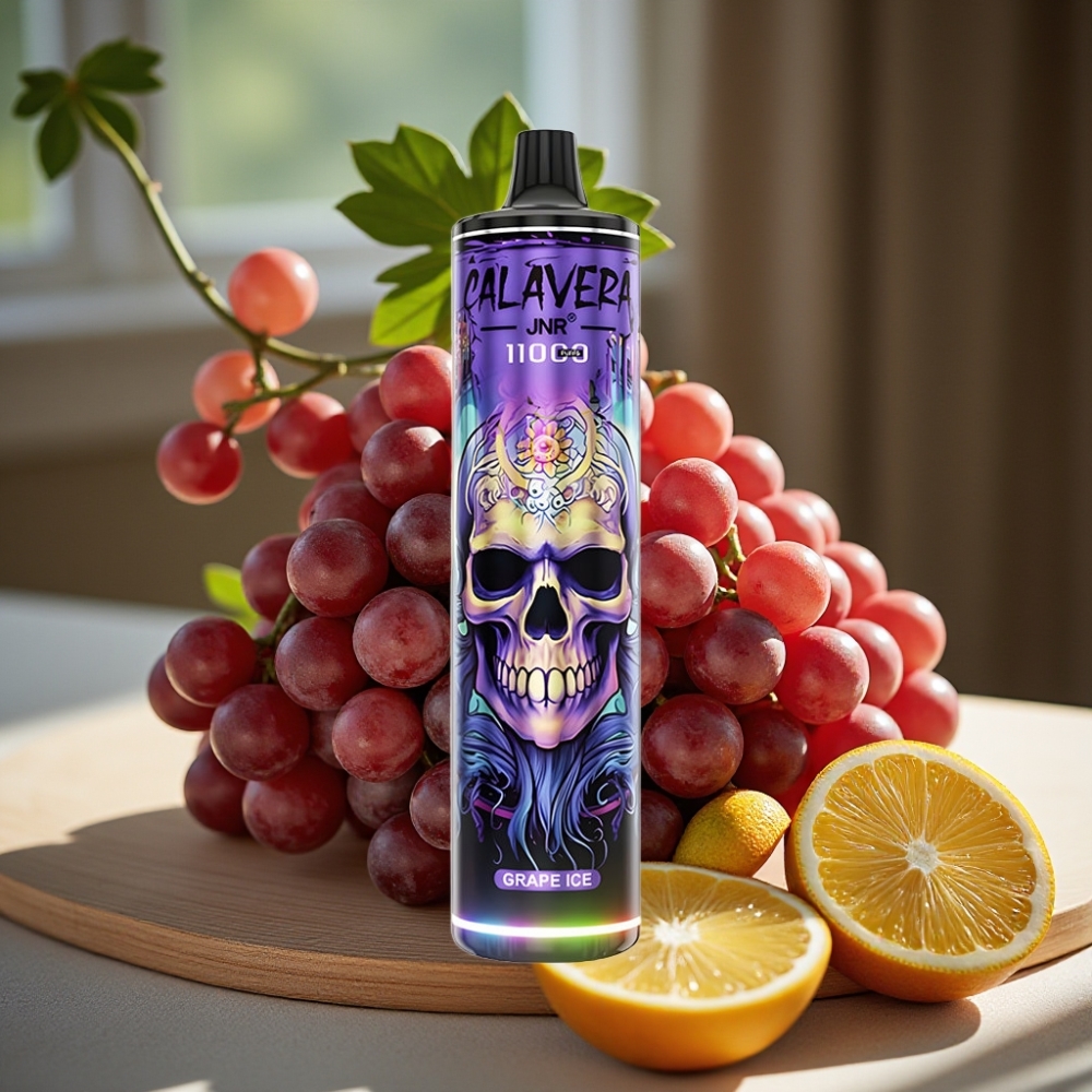 JNR Calavera 11000 Puffs Disposable Vape Druiven IJs Type-C 850mAh 21ml 1.0ohm Mesh