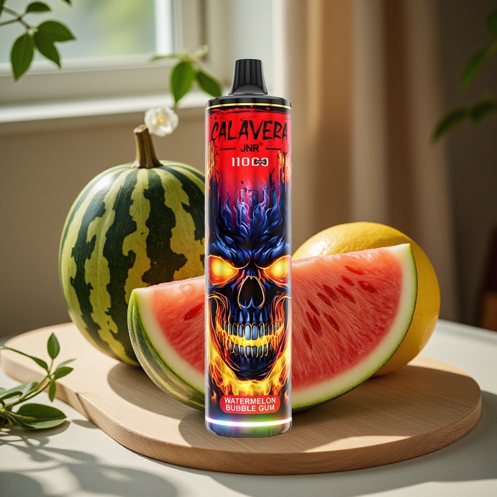 JNR Calavera 11000 Puffs Disposable Vape Watermeloen Kauwgom Type-C 850mAh 21ml 1.0ohm Mesh