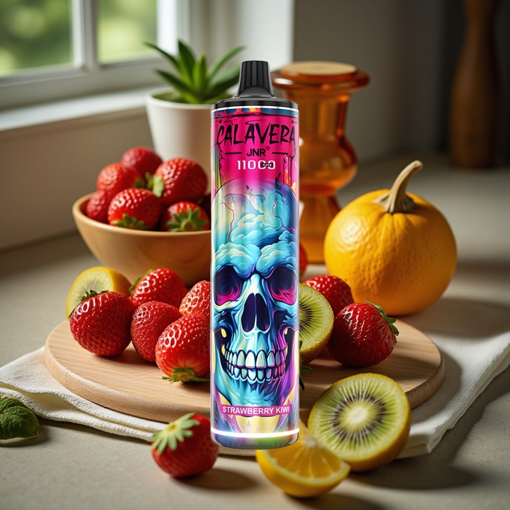 JNR Calavera 11000 Puffs Wegwerp Vape Aardbei Kiwi Type-C 850mAh 21ml 1.0ohm Mesh