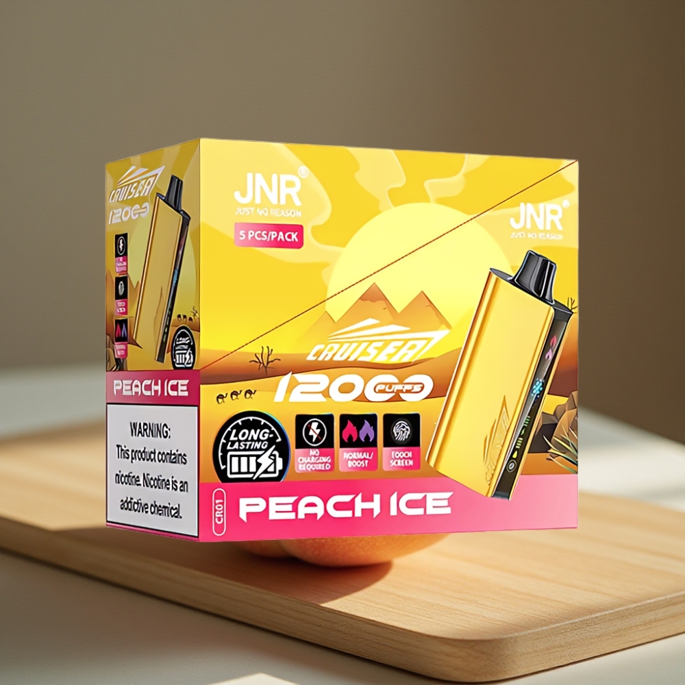 JNR Cruiser 12000 Puffs Oplaadbare Disposable Vape Perzik IJsmonding 3500mAh 25ml Dual Mesh