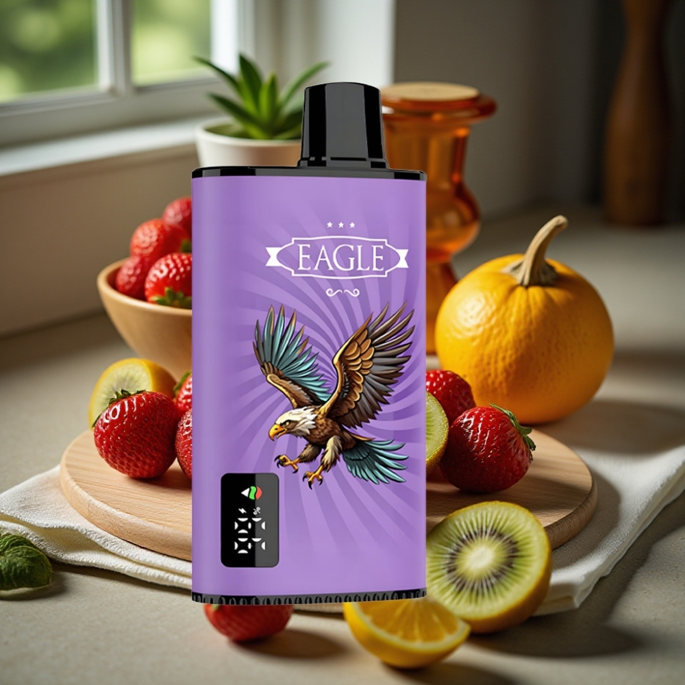 JNR EAGLE Smart 23000 Puffs Disposable Vape Aardbei Kiwi Digitaal Scherm 1.0ohm Mesh Coil Aanpasbare Luchtstroom