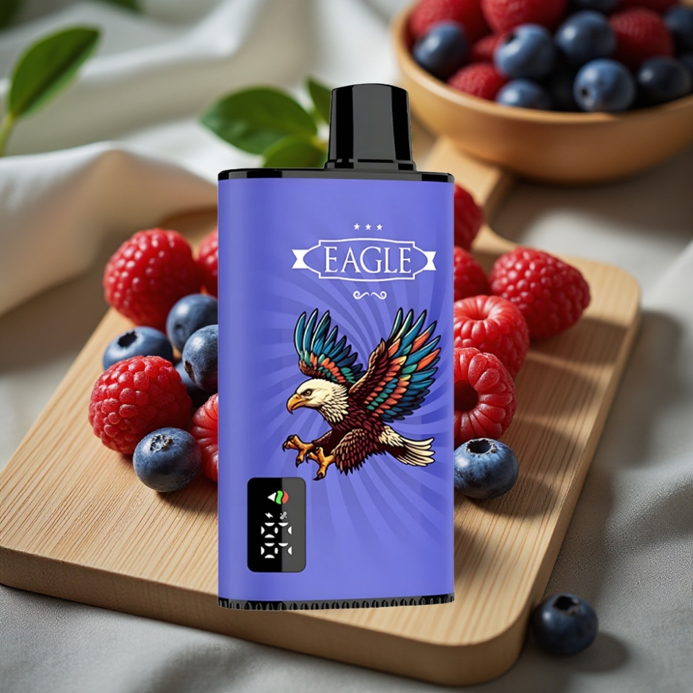 JNR EAGLE Smart 23000 Puffs Disposable Vape Blauwe Bes Framboos Kers Scherm Mesh Coil Luchtstroom 750mAh Type-C 25ml 2% Nicotine