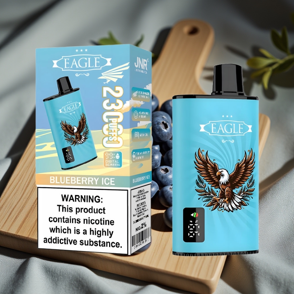 JNR EAGLE Smart 23000 Puffs Disposable Vape Blauwe Bes IJs met Digitaal Scherm, 1.0ohm Mesh Coil, Instelbare Luchtstroom