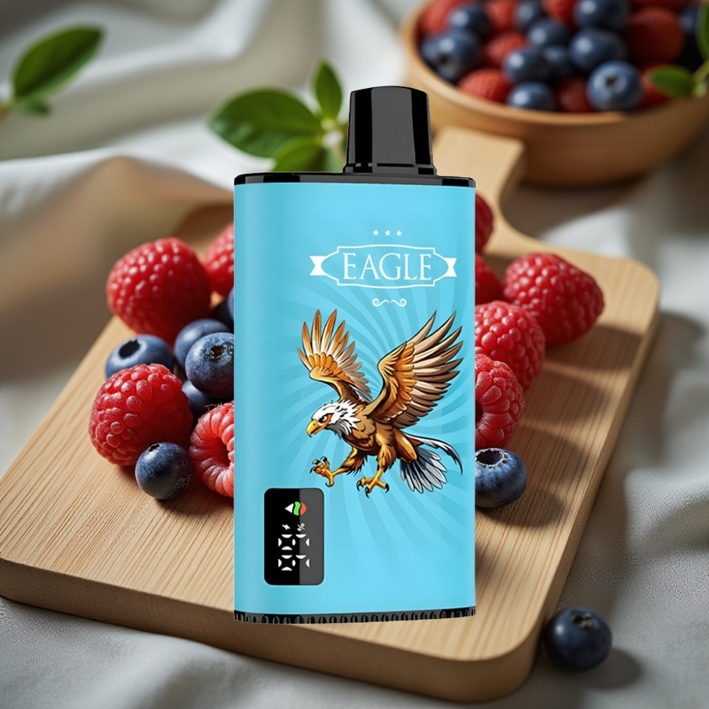 JNR EAGLE Smart 23000 Puffs Disposable Vape Blauwe Bes Zure Framboos Digitaal Scherm 1.0ohm Mesh Coil Instelbare Luchtstroom Type-C Opladen