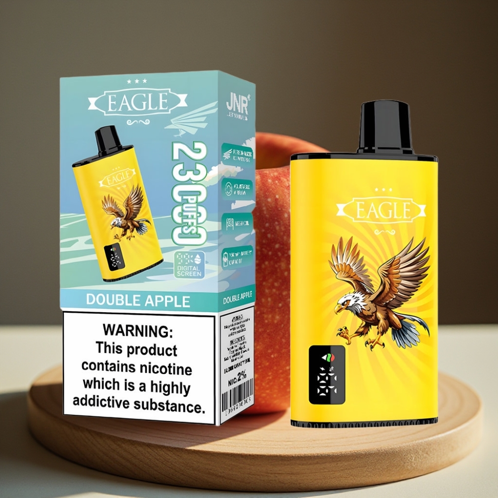 JNR EAGLE Smart 23000 Puffs Disposable Vape Dubbele Appel Digitale Scherm 1.0ohm Mesh Coil Ajusteerbare Luchtstroom 750mAh Type-C 25ml