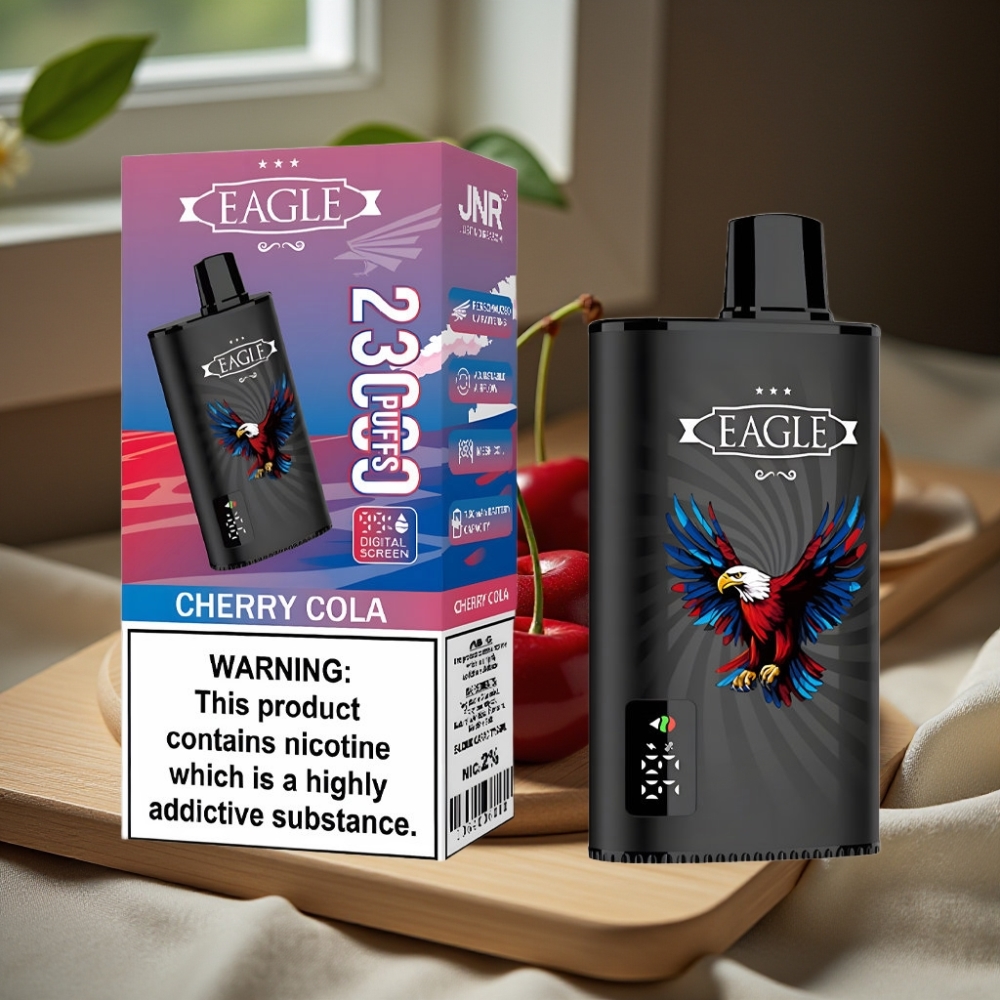 JNR EAGLE Smart 23000 Puffs Disposable Vape Kers Cola Digitaal Scherm 1.0ohm Mesh Coil 750mAh 25ml