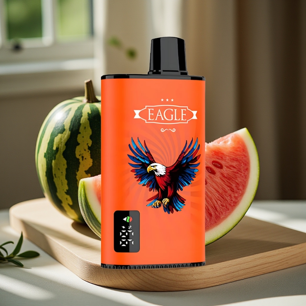 JNR EAGLE Smart 23000 Puffs Disposable Vape Watermeloen Kauwgom Digitaal Scherm 1.0ohm Mesh Coil Instelbare Luchtstroom 750mAh Type-C 25ml