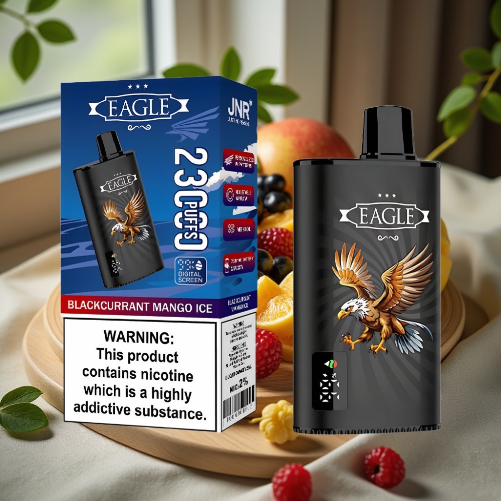 JNR EAGLE Smart 23000 Puffs Disposable Vape Zwarte Bes Mango IJs Digitale Scherm 1.0ohm Mesh Coil 750mAh