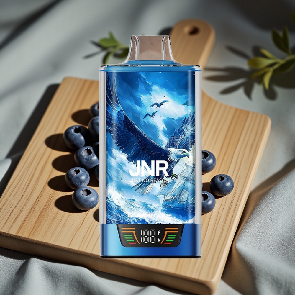 JNR Falcon Pro 28000 Disposable Vape Blauwe Bes IJs 30ml 950mAh 5% Nicotine Smart Display Dual Mesh USB-C MTL