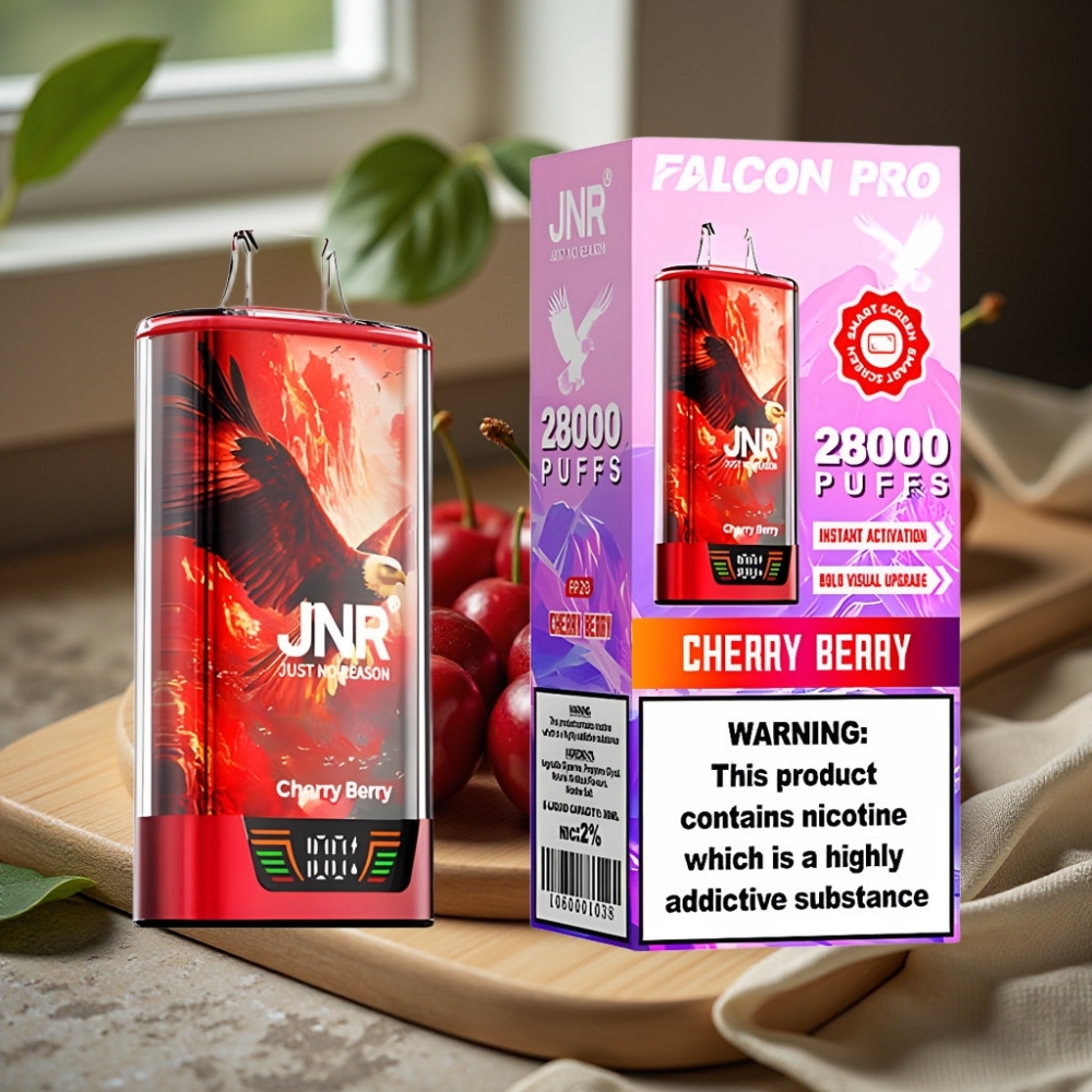 JNR Falcon Pro 28000 Disposable Vape Kers Bes met 30ml, 950mAh, 5% Nicotine, Smart Display, Dual Mesh Coil, USB-C, MTL