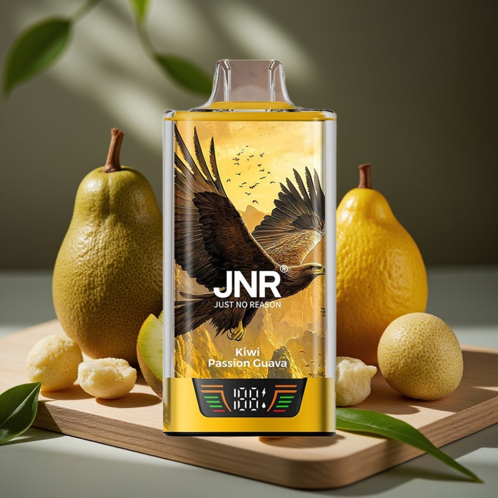 JNR Falcon Pro 28000 Disposable Vape Kiwi Passie Guava 30ml 950mAh 5% Nicotine Smart Display Dual Mesh USB-C MTL