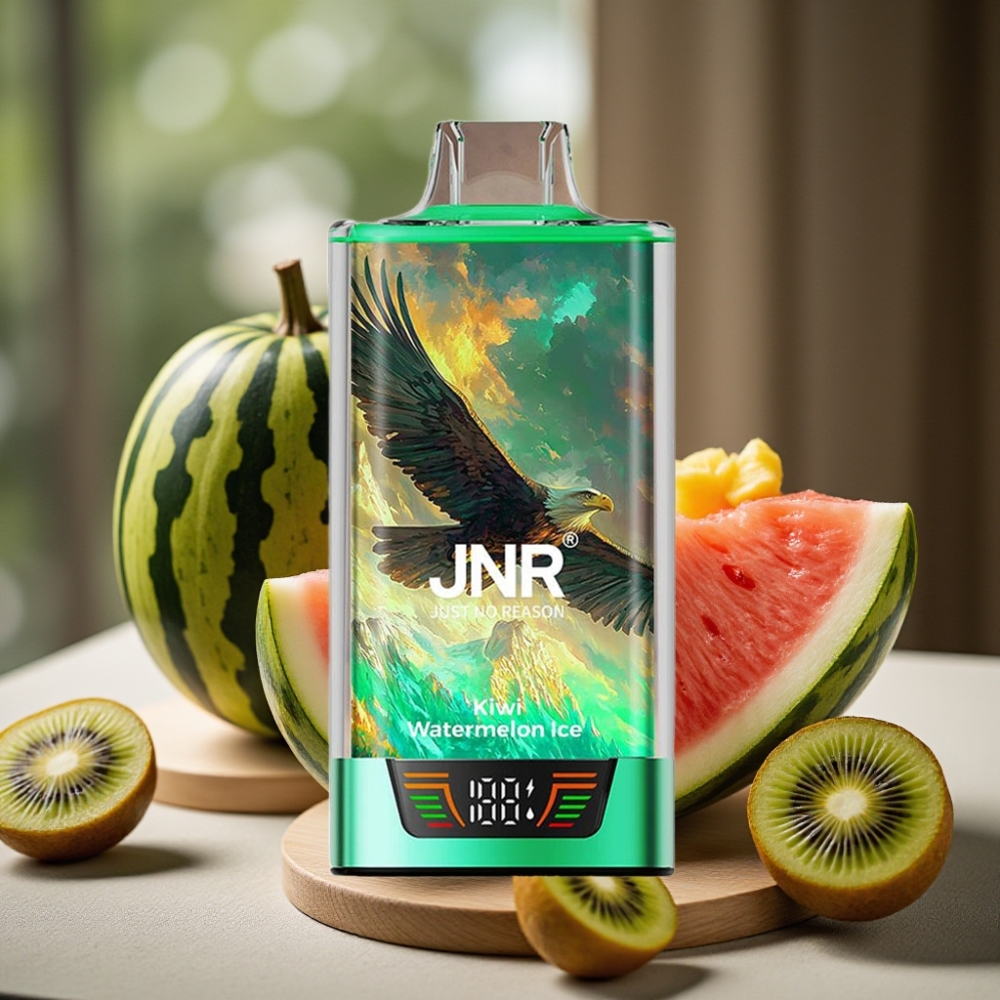 JNR Falcon Pro 28000 Disposable Vape Kiwi Watermeloen IJs 30ml 950mAh 5% Nicotine Smart Display Dual Mesh USB-C MTL