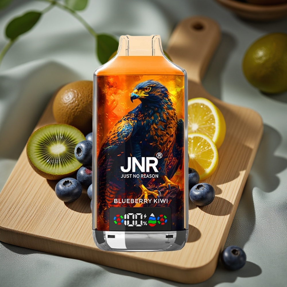 JNR Falcon X 18000 Puffs Disposable Vape Blauwe Bes Kiwi 750mAh 24ml Dual Mesh Coil Type-C