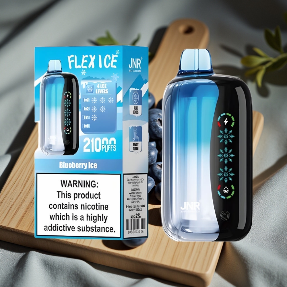 JNR Flex Ice 21000 Puffs Disposable Vape Blauwe Bes IJs Ice Adjustable Touch Screen Type-C 26ml