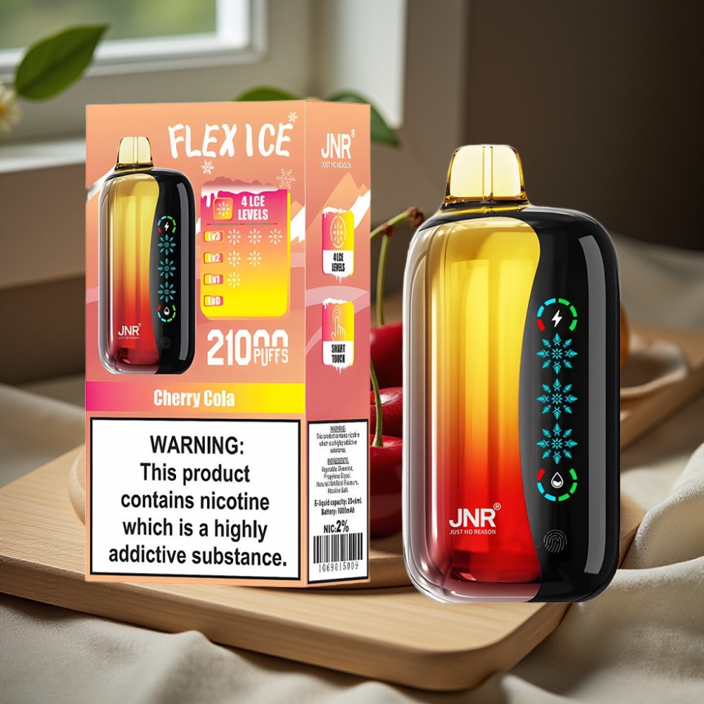 JNR Flex Ice 21000 Puffs Disposable Vape Kers Cola Ijs Aanpasbaar Aanraakscherm 26ml Dual Mesh Type-C