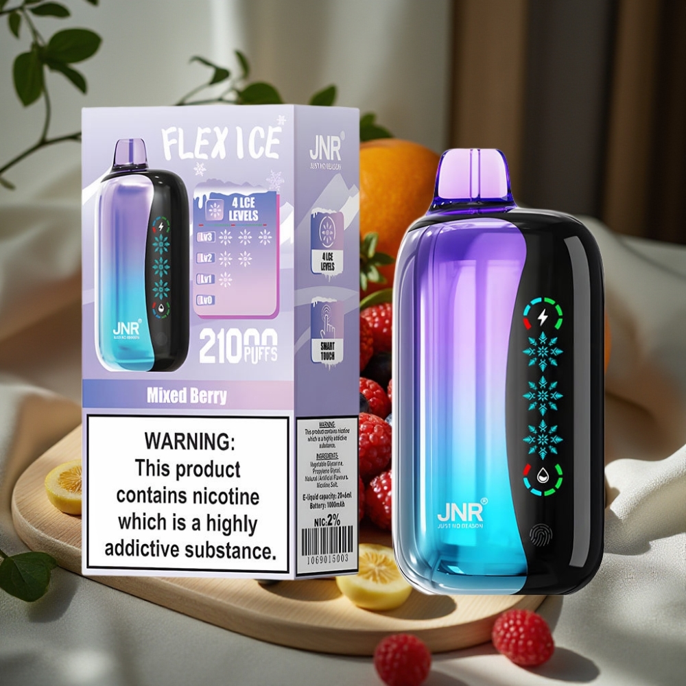 JNR Flex Ice 21000 Puffs Draagbare Vape Gemengde Bes Aanpasbare Ijs Aanraakscherm Type-C Luchtstroom