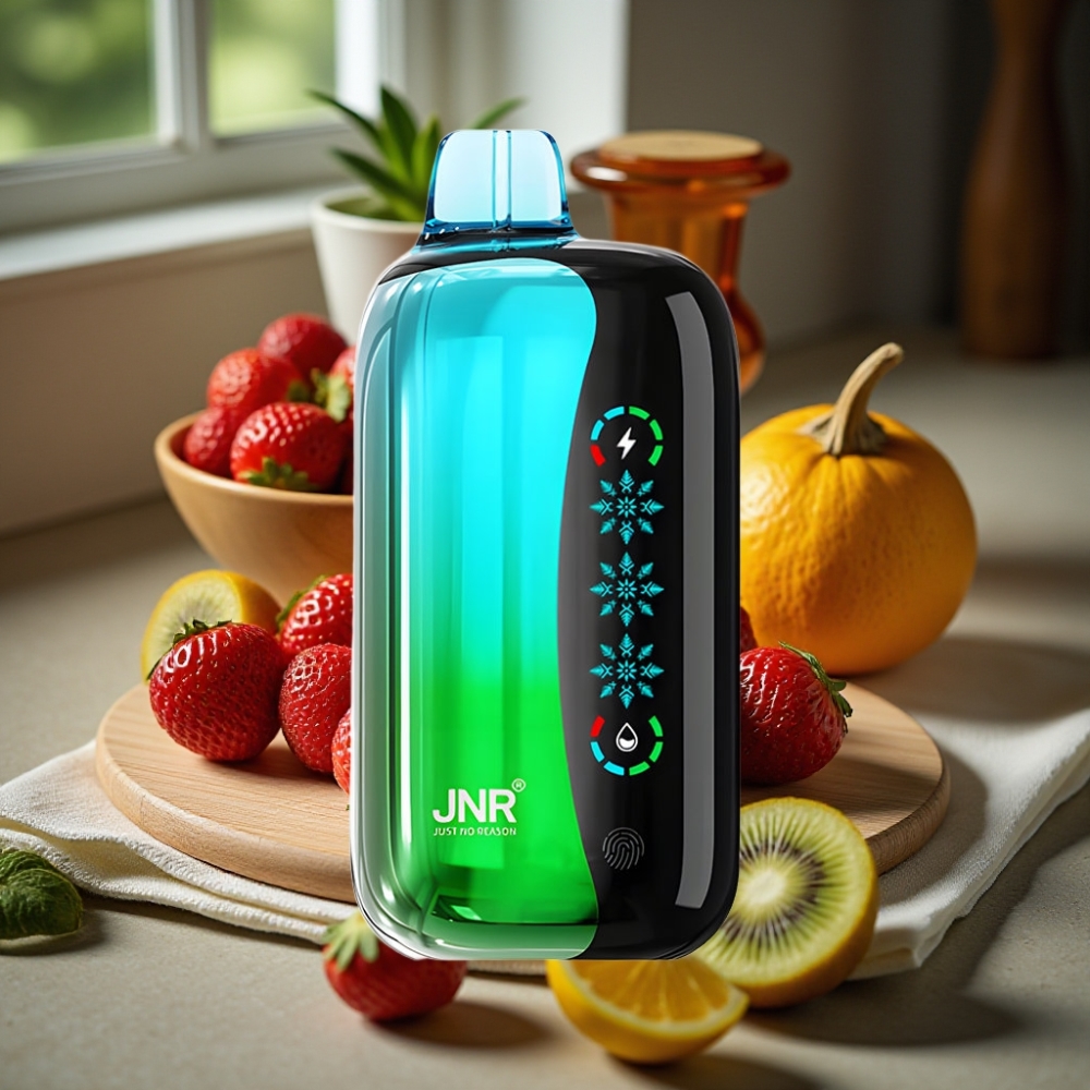 JNR Flex Ice 21000 Puffs Wegwerp Vape Aardbei Kiwi IJsaanslag Aanpasbare Luchtstroom Touchscreen Dual Mesh Type-C Opladen