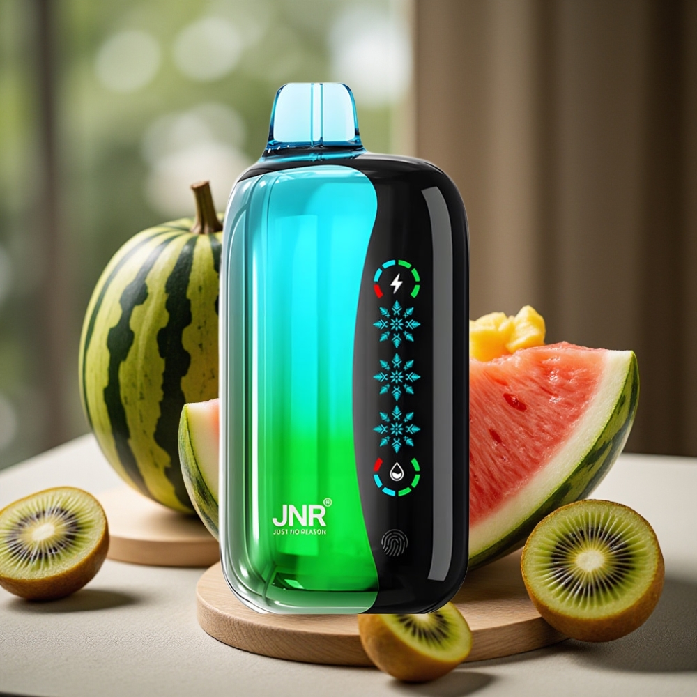 JNR Flex Ice 21000 Puffs Wegwerp Vape Kiwi Watermeloen IJs IJs Instelbaar 26ml 1000mAh Touchscreen