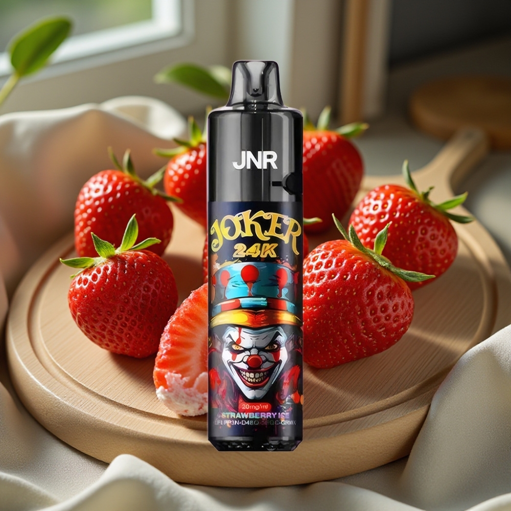 JNR Joker 24K Puffs Herbruikbare Disposable Vape Aardbei Ijs 2+10ml Zichtbaar Vloeistofniveau 800mAh 2% Nicotine