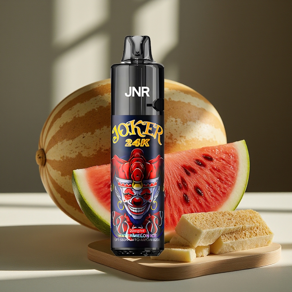JNR Joker 24K Puffs Herbruikbare Disposable Vape Watermeloen IJs 2+10ml Zijlading 800mAh