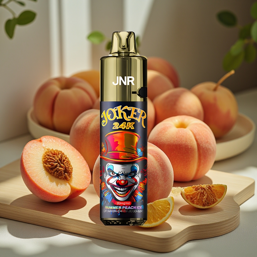JNR Joker 24K Puffs Herbruikbare Disposable Vape Zomerperzikijs 2+10ml Side Refill 800mAh 24000 Puffs 2% Nicotine