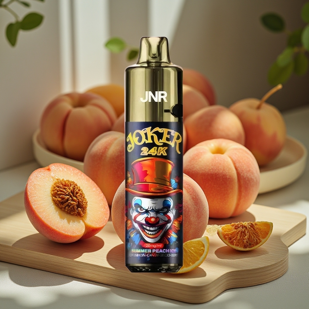 JNR Joker 24K Puffs Herbruikbare Disposable Vape Zomerperzikijs 2+10ml Side Refill 800mAh 24000 Puffs 2% Nicotine